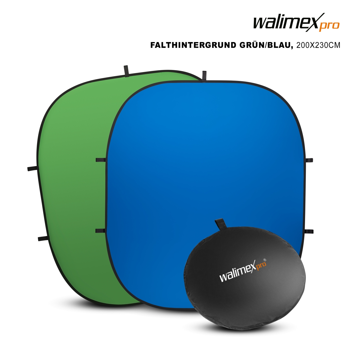 Walimex pro 2in1 Falthintergrund grün/blau 200x230