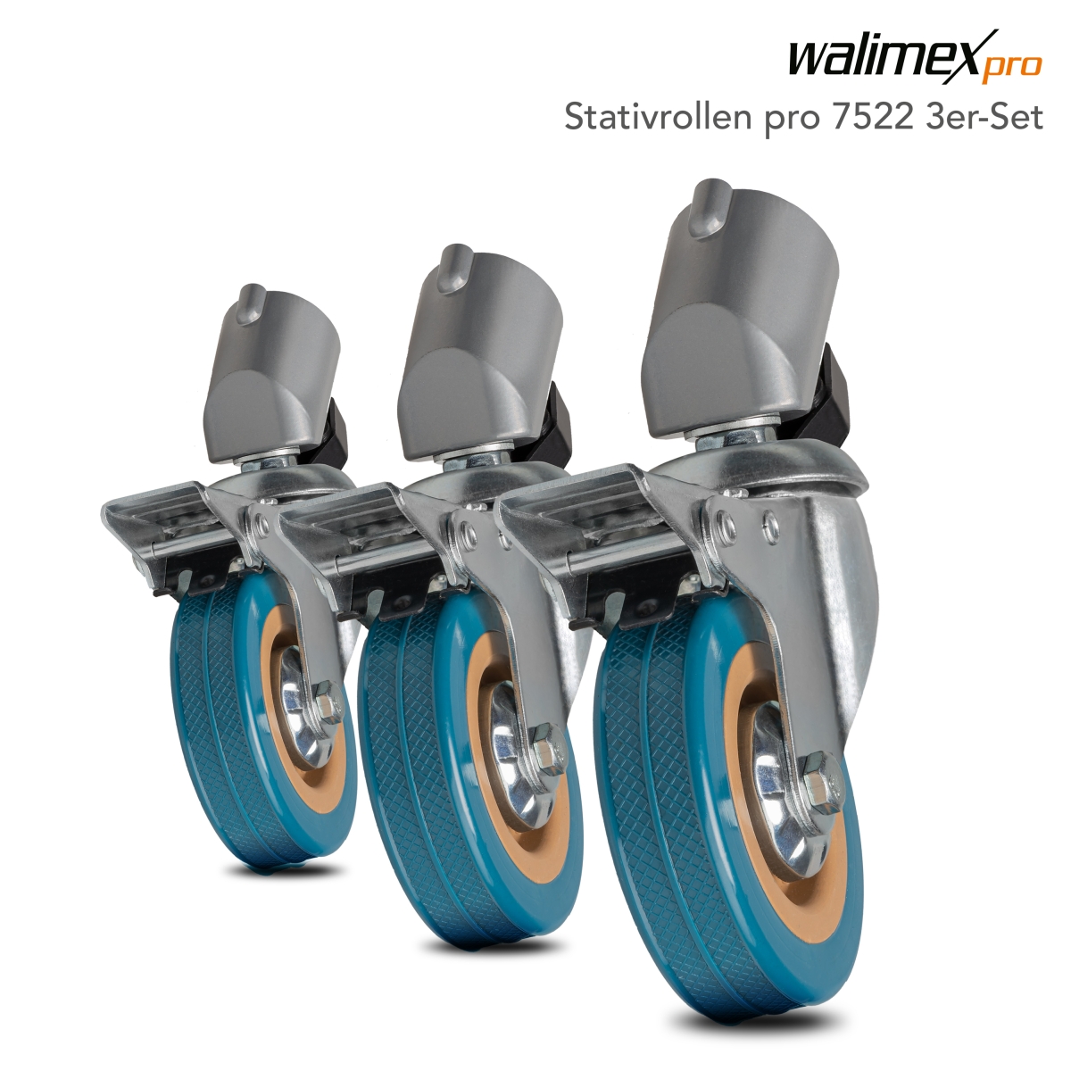 Walimex pro Stativrollen Pro 7522 3er-Set 75mm