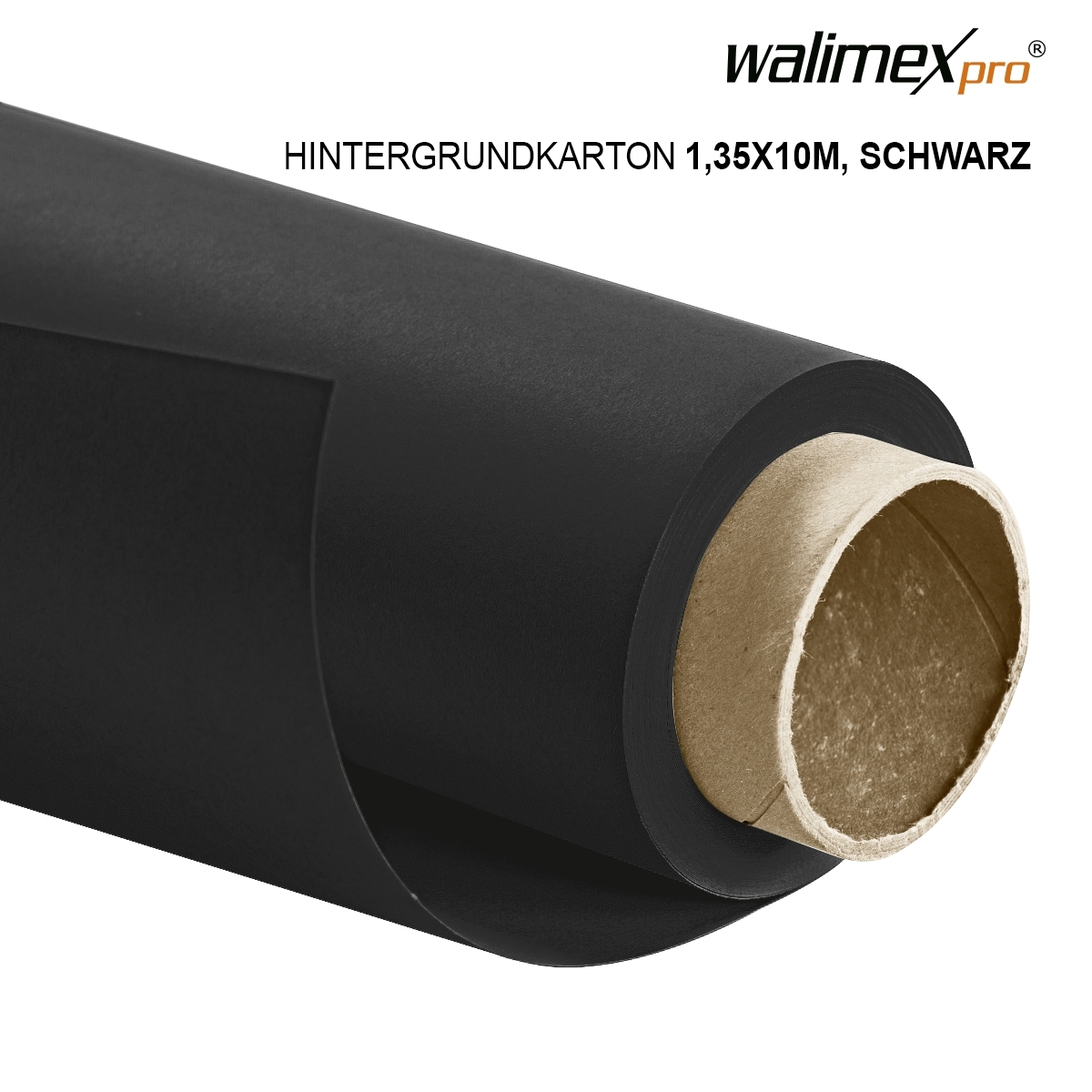 Walimex pro Hintergrundkarton 1,35x10m, schwarz